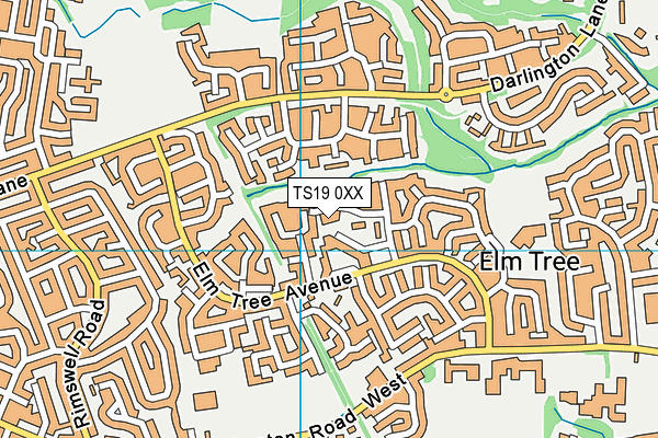 TS19 0XX map - OS VectorMap District (Ordnance Survey)