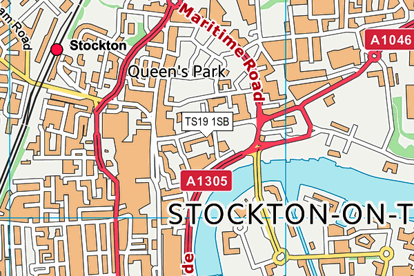 TS19 1SB map - OS VectorMap District (Ordnance Survey)