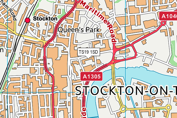 TS19 1SD map - OS VectorMap District (Ordnance Survey)