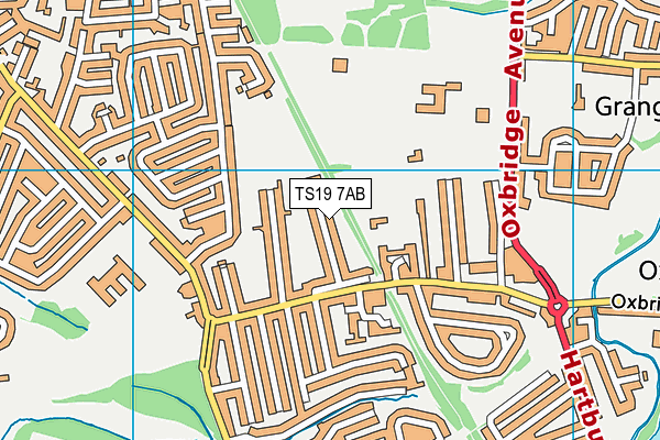TS19 7AB map - OS VectorMap District (Ordnance Survey)