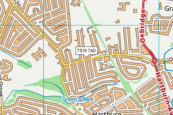 TS19 7AD map - OS VectorMap District (Ordnance Survey)