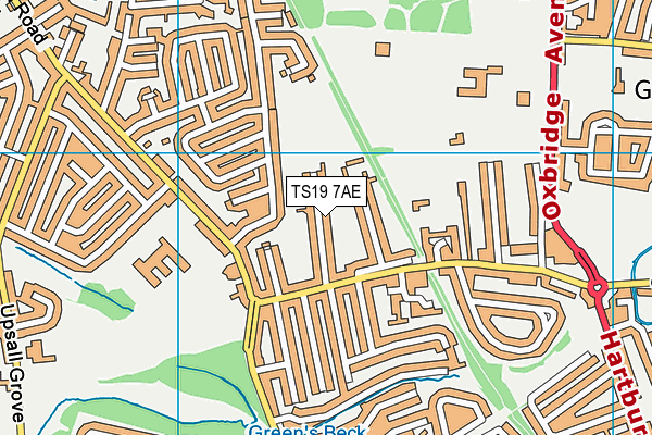 TS19 7AE map - OS VectorMap District (Ordnance Survey)