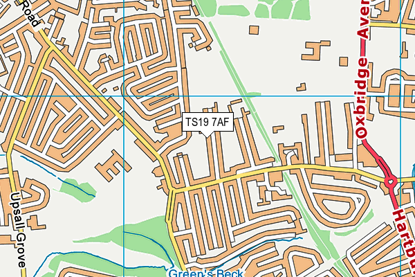 TS19 7AF map - OS VectorMap District (Ordnance Survey)