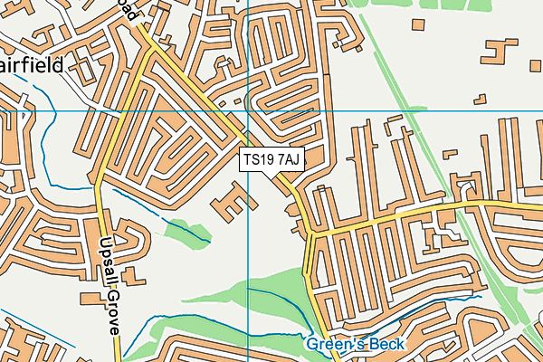 TS19 7AJ map - OS VectorMap District (Ordnance Survey)