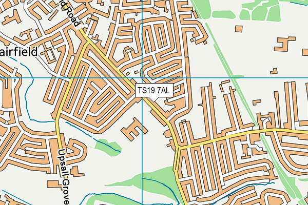 TS19 7AL map - OS VectorMap District (Ordnance Survey)