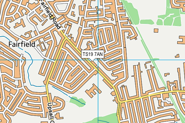 TS19 7AN map - OS VectorMap District (Ordnance Survey)