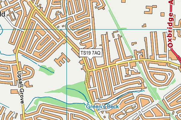 TS19 7AQ map - OS VectorMap District (Ordnance Survey)