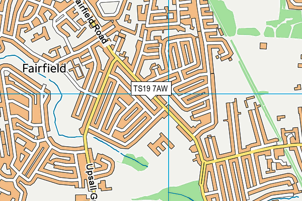 TS19 7AW map - OS VectorMap District (Ordnance Survey)
