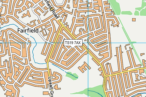 TS19 7AX map - OS VectorMap District (Ordnance Survey)