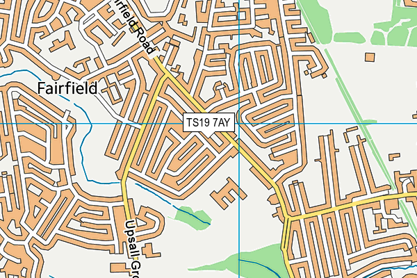 TS19 7AY map - OS VectorMap District (Ordnance Survey)