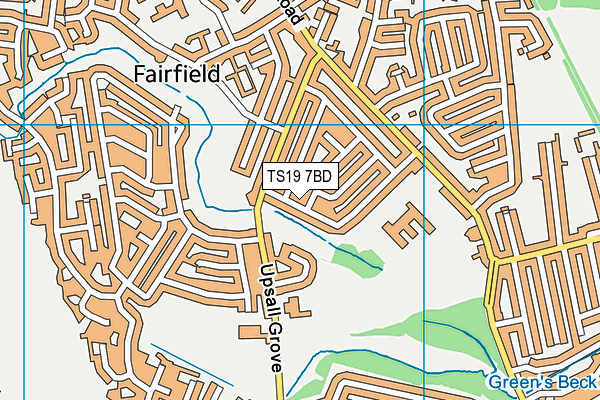 TS19 7BD map - OS VectorMap District (Ordnance Survey)