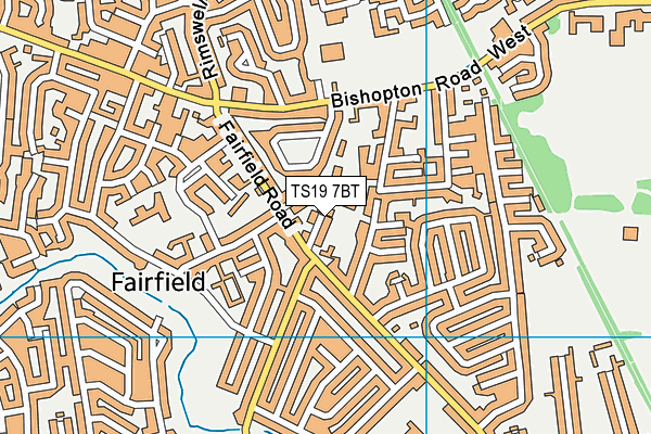 TS19 7BT map - OS VectorMap District (Ordnance Survey)