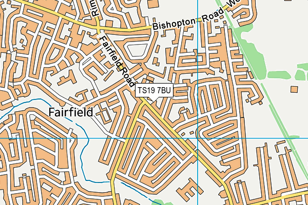 TS19 7BU map - OS VectorMap District (Ordnance Survey)