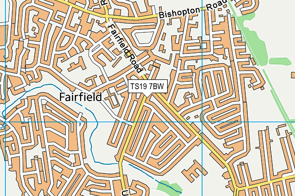 TS19 7BW map - OS VectorMap District (Ordnance Survey)