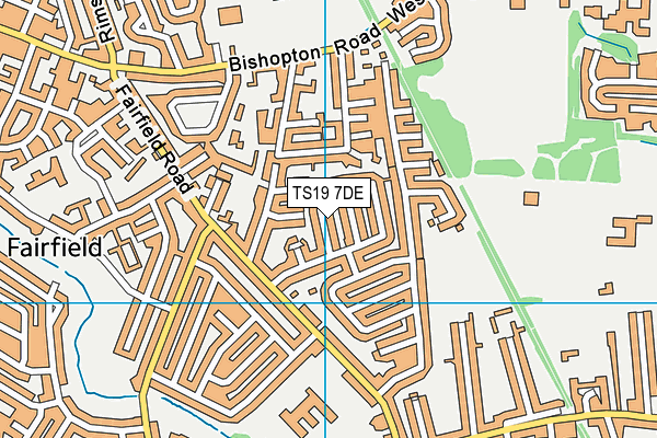 TS19 7DE map - OS VectorMap District (Ordnance Survey)