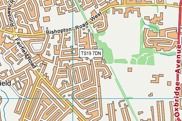 TS19 7DN map - OS VectorMap District (Ordnance Survey)