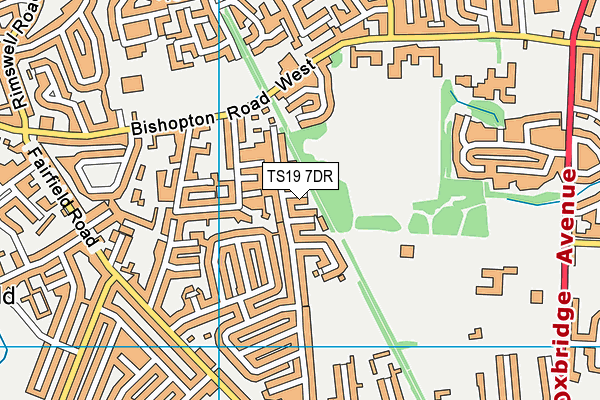TS19 7DR map - OS VectorMap District (Ordnance Survey)