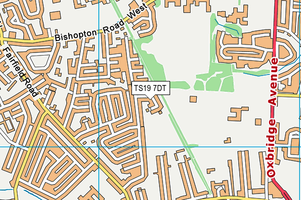 TS19 7DT map - OS VectorMap District (Ordnance Survey)