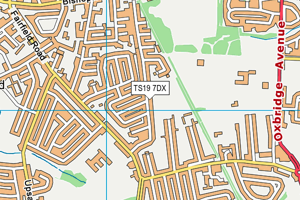 TS19 7DX map - OS VectorMap District (Ordnance Survey)