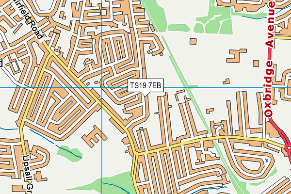 TS19 7EB map - OS VectorMap District (Ordnance Survey)