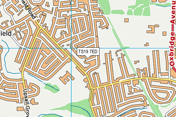 TS19 7ED map - OS VectorMap District (Ordnance Survey)