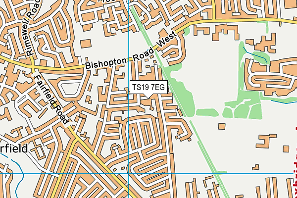 TS19 7EG map - OS VectorMap District (Ordnance Survey)