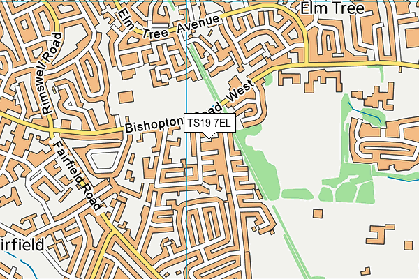 TS19 7EL map - OS VectorMap District (Ordnance Survey)