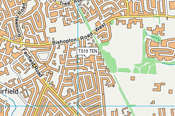 TS19 7EN map - OS VectorMap District (Ordnance Survey)