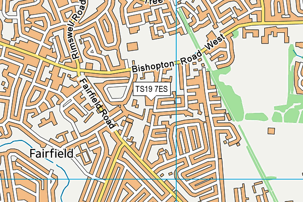 TS19 7ES map - OS VectorMap District (Ordnance Survey)