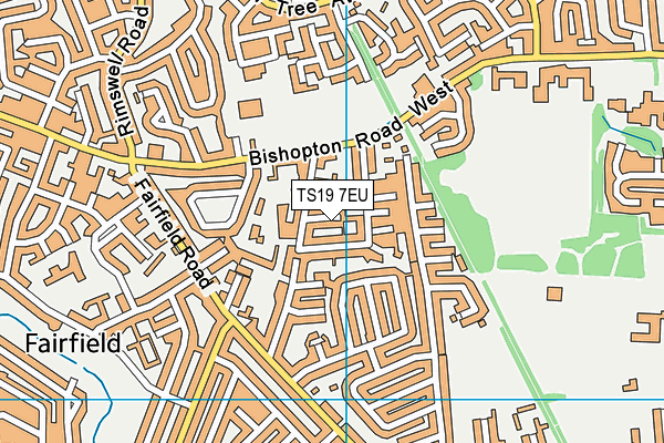 TS19 7EU map - OS VectorMap District (Ordnance Survey)