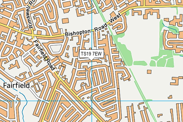 TS19 7EW map - OS VectorMap District (Ordnance Survey)