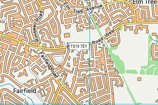 TS19 7EY map - OS VectorMap District (Ordnance Survey)