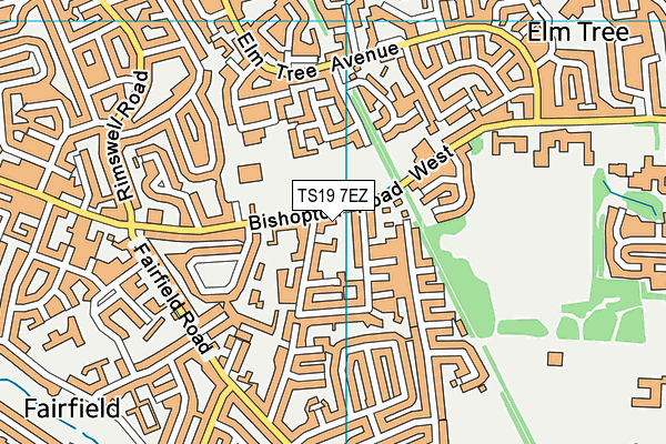 TS19 7EZ map - OS VectorMap District (Ordnance Survey)