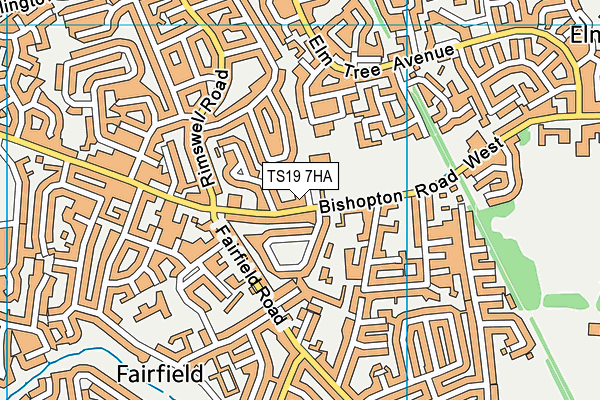 St Mark's Church of England Primary School map (TS19 7HA) - OS VectorMap District (Ordnance Survey)