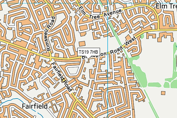 TS19 7HB map - OS VectorMap District (Ordnance Survey)