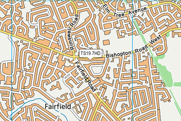 TS19 7HD map - OS VectorMap District (Ordnance Survey)