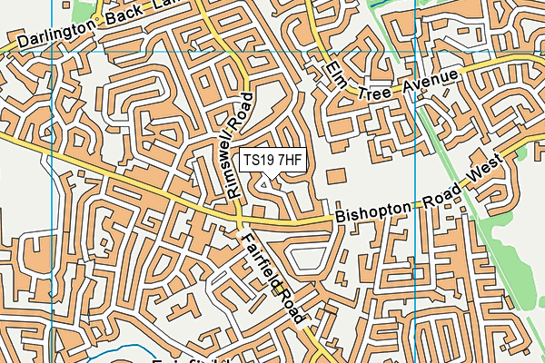 TS19 7HF map - OS VectorMap District (Ordnance Survey)