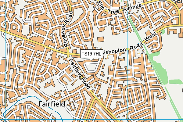 TS19 7HL map - OS VectorMap District (Ordnance Survey)