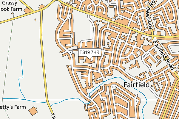 TS19 7HR map - OS VectorMap District (Ordnance Survey)