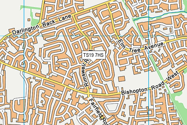 TS19 7HS map - OS VectorMap District (Ordnance Survey)