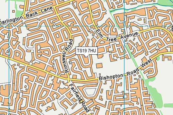 TS19 7HU map - OS VectorMap District (Ordnance Survey)