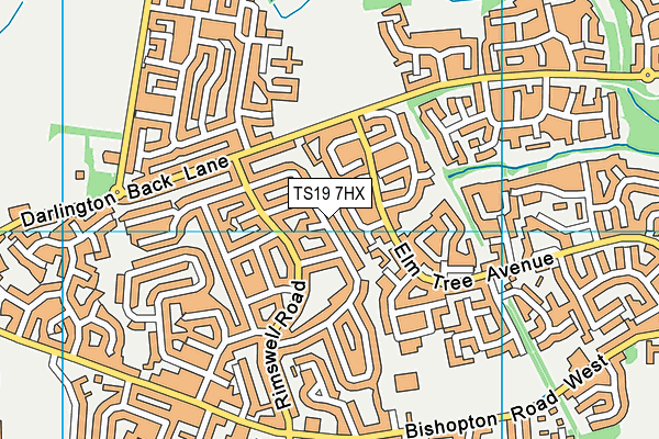 TS19 7HX map - OS VectorMap District (Ordnance Survey)