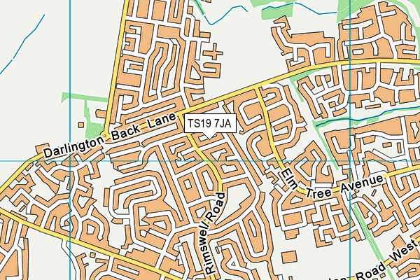 TS19 7JA map - OS VectorMap District (Ordnance Survey)