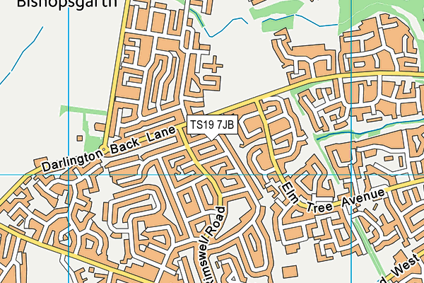 TS19 7JB map - OS VectorMap District (Ordnance Survey)