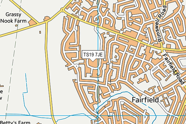 TS19 7JE map - OS VectorMap District (Ordnance Survey)