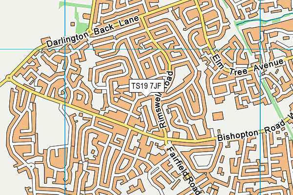 TS19 7JF map - OS VectorMap District (Ordnance Survey)