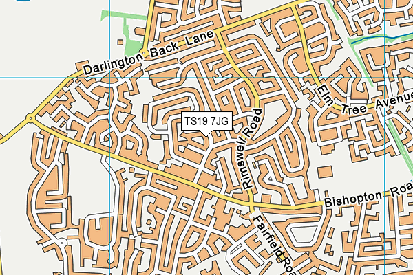 TS19 7JG map - OS VectorMap District (Ordnance Survey)