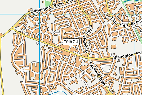 TS19 7JJ map - OS VectorMap District (Ordnance Survey)