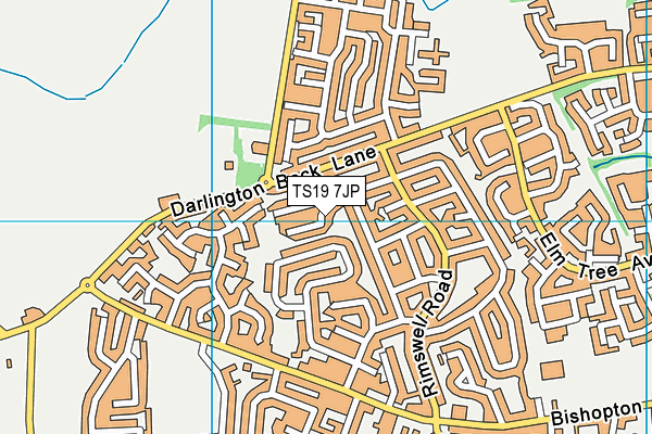 TS19 7JP map - OS VectorMap District (Ordnance Survey)
