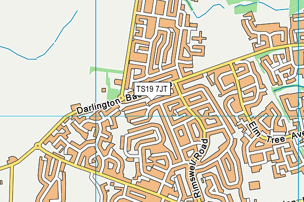 TS19 7JT map - OS VectorMap District (Ordnance Survey)